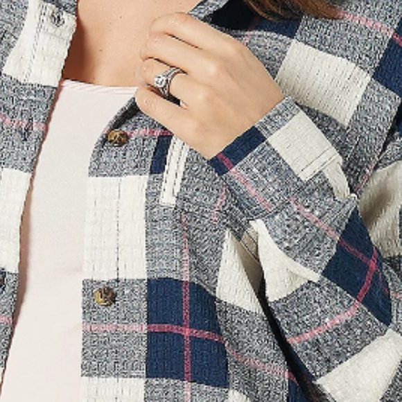 Studio Park x Courtney Khondabi Spring Plaid Button Front Shirt. 14909 - Picture 2 of 2